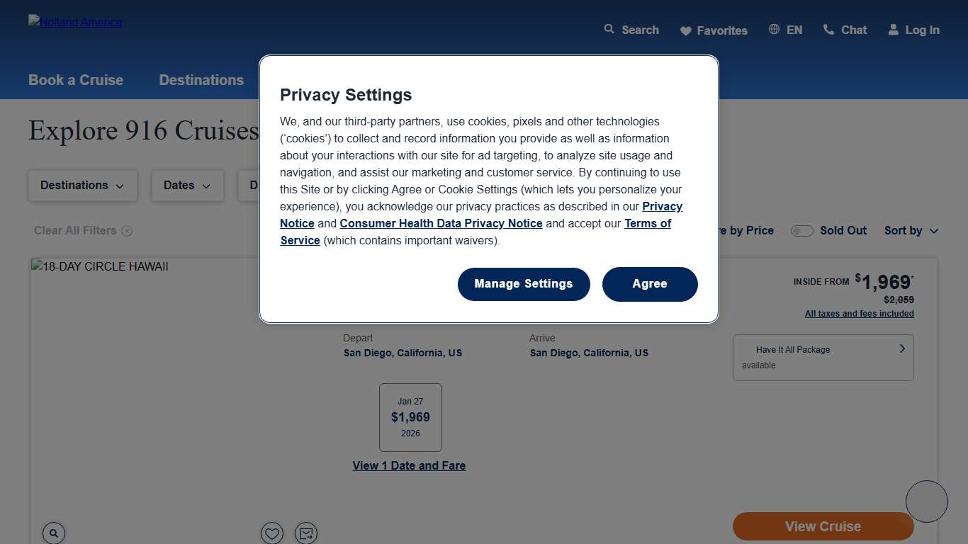 Find Cruises - Search Cruise Itineraries 2026 & 2027